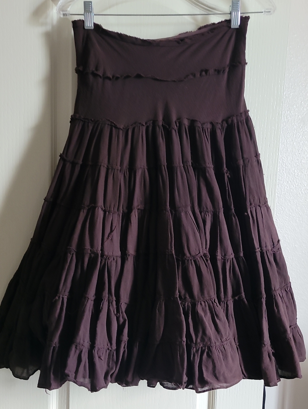 Tiered Skirt in Chocolate Brown